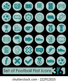 Set of football flat icons