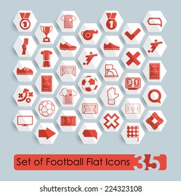 Set of football flat icons