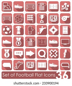 Set of football flat icons