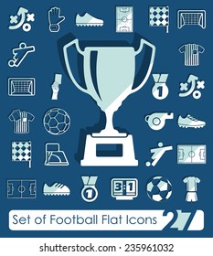 Set of football flat icons