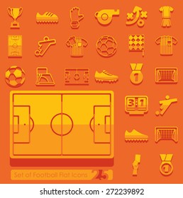 Set of football flat icons