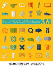 Set of football flat icons