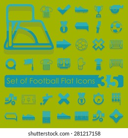 Set of football flat icons