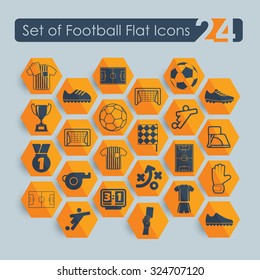 Set of football flat icons
