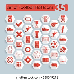 Set of football flat icons