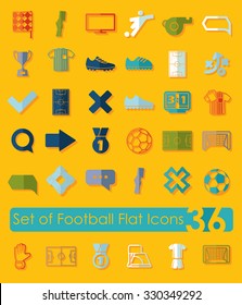 Set of football flat icons