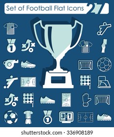 Set of football flat icons