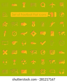 Set of football flat icons for Web and Mobile Applications