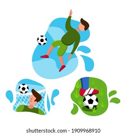 set of football flat ilustration