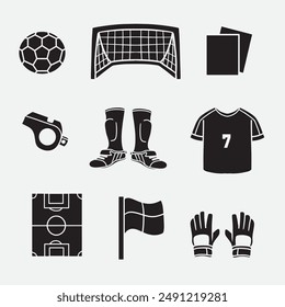 set of football icons good for logo, symbol, icons design, element design, etc