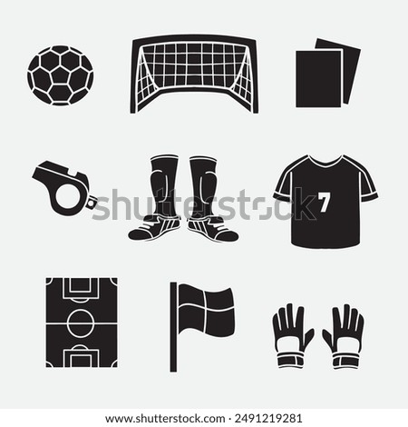 set of football icons good for logo, symbol, icons design, element design, etc