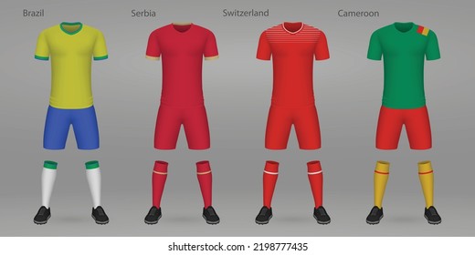 Set von Fußballkästen, Shirt-Vorlage für Fußball Jersey.