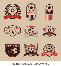Set of the  football labels, emblems and design elements. Soccer team emblems. 