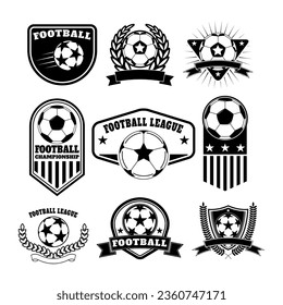 Set of the  football labels, emblems and design elements. Soccer team emblems. 