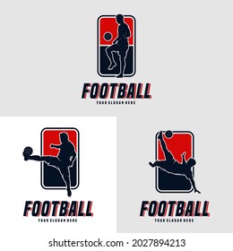 Set of Football Player Man Logo Design