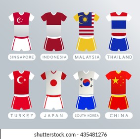 Set of Football Player T-shirt : Vector Illustration