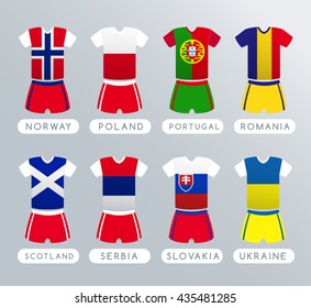 Set of Football Player T-shirt : Vector Illustration