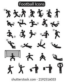 Set Football Players Action Pictogram Stick Stock Vector (Royalty Free ...