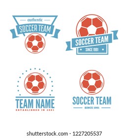 Set of Football or soccer Club Logo Set Vector Template Design