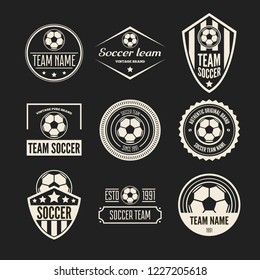 Set of Football or soccer Club Logo Set Vector Template Design