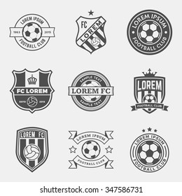 set of football (soccer) crests and logos. vector illustration