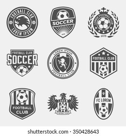 set of football (soccer) crests and logos. vector illustration