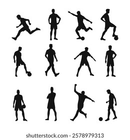 Set of Football, Soccer player silhouettes