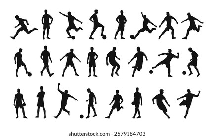 Set of Football, Soccer player silhouettes