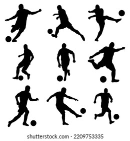 Juego de fútbol, futbolistas. Ilustración de vectores