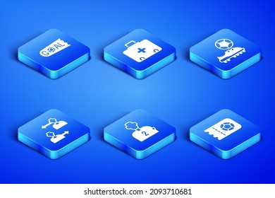 Set Football or soccer ticket, Goal football, player, Substitution, First aid kit and shoes icon. Vector