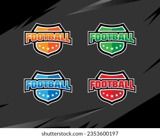 Set of football sport badge logo design. Collection of football logo vector template