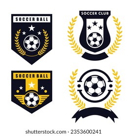 Set of football sport badge logo design. Collection of football logo vector template