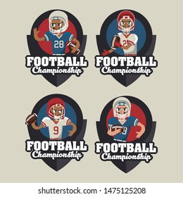 Set of Football sport championship tournament emblems ,vector illustration graphic design.