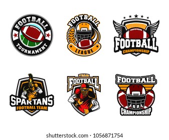 Set of football sport logo on white background