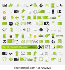 Set of football stickers