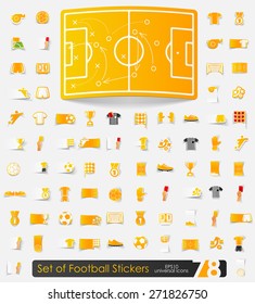 Set of football stickers
