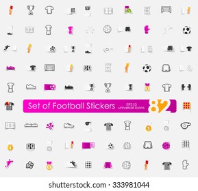 Set of football stickers