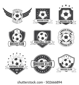 Set of football vintage soccer crests logos. Vector illustration