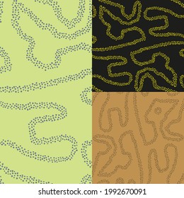 Set of Footpath seamless pattern background. Made of small hand-drawn stones.