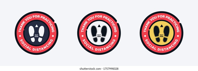 Set of Footprint Floor Sticker. Perfect to be placed in social distancing area