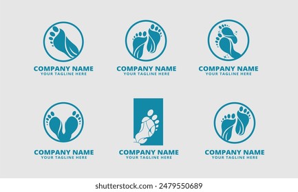 conjunto de iconos de Vector de logotipo de huella
