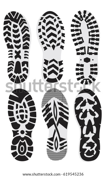 Set Footprint Sport Shoes Stock Vector Stock Vector (Royalty Free ...