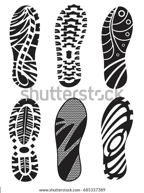 Set Footprint Sport Shoes Stock Vector Stock Vector (Royalty Free ...