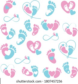 Set of footprint, vector illustration 