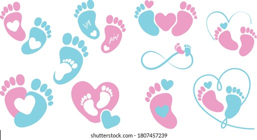 Set of footprint, vector illustration 