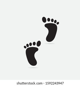 Set of footprints shoes icon vector sign isolated on white background. Set of footprints shoes symbol template color editable