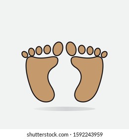 Set of footprints shoes icon vector sign isolated on white background. Set of footprints shoes symbol template color editable