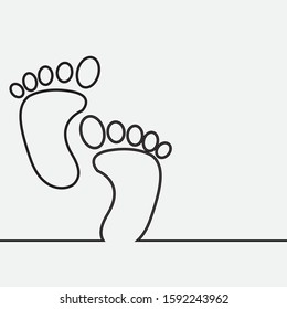 Set of footprints shoes icon vector sign isolated on white background. Set of footprints shoes symbol template color editable