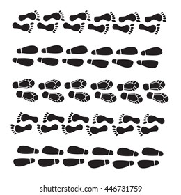 Set of footprints shoes vector illustration eps10