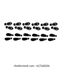 Set of footprints shoes vector illustration eps10